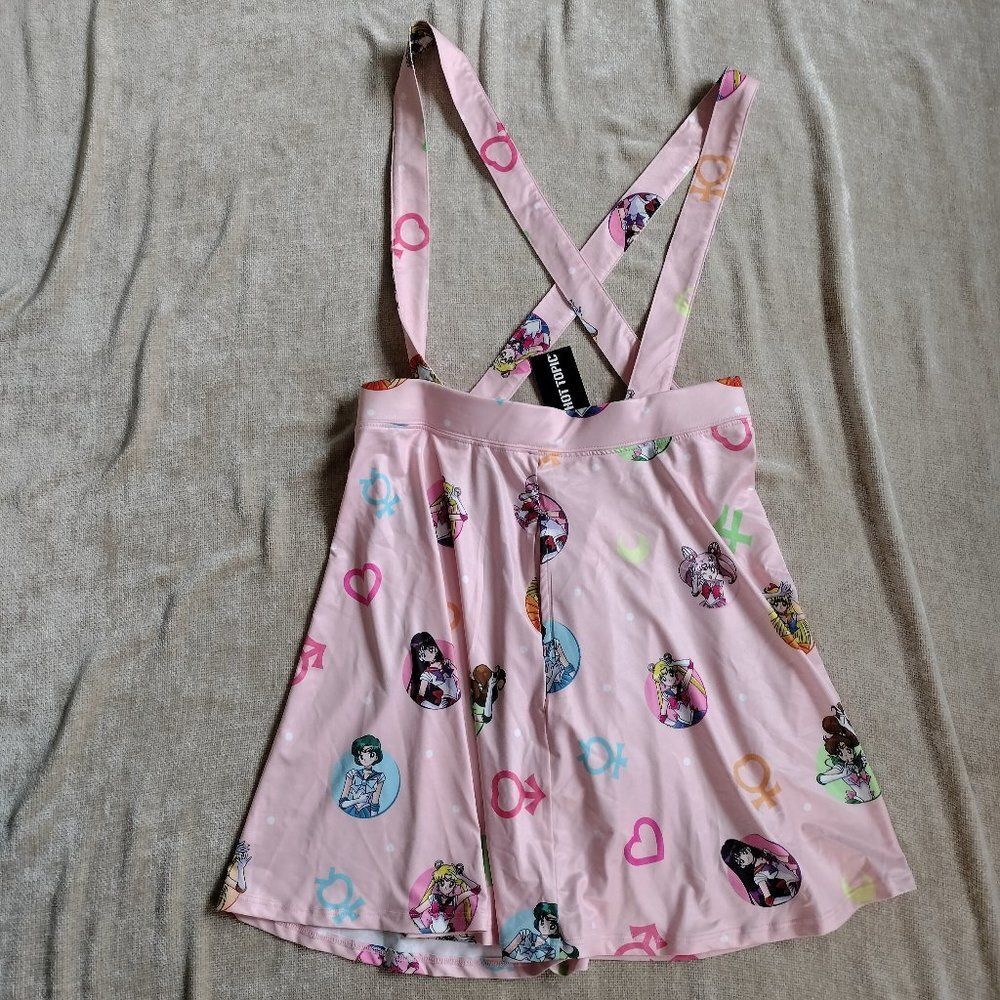 Sailor Moon Pink Symbols Suspender Skirt Size Small NWT